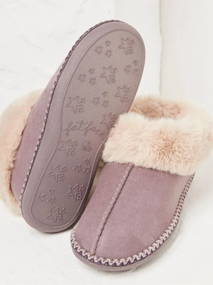 Women Slippers Fat Face Maia Purple Slipper Boots