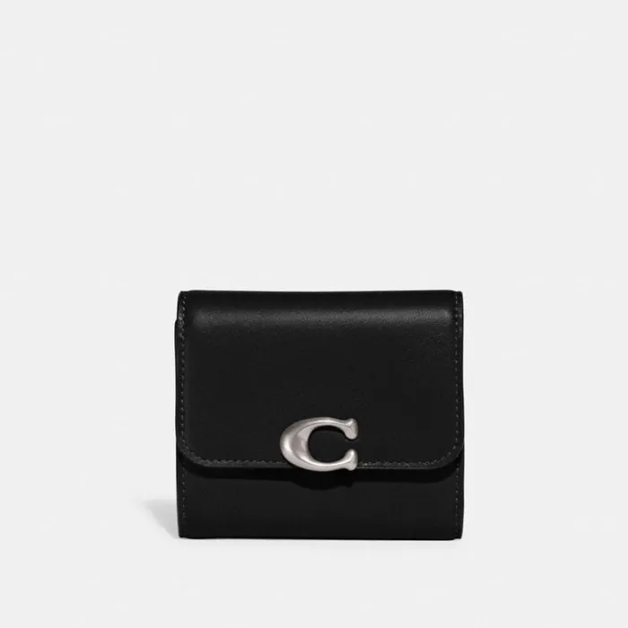 Women Small Wallets Coach Bandit Wallet Silverblack