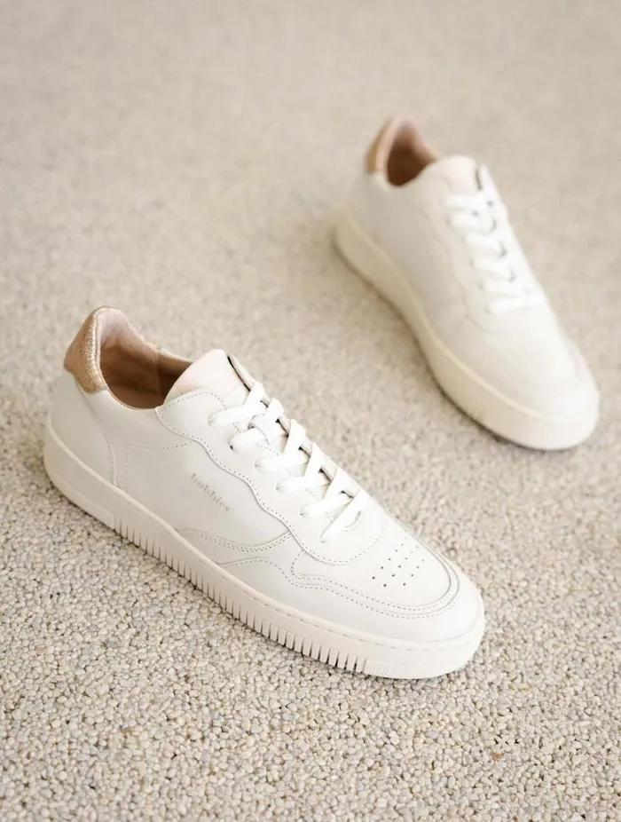 Women Sneakers Bobbies Scott Off White and Sepia Gold Women Sneakers Bobbies Scott Off White and Sepia Gold