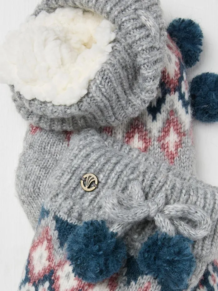 Women Socks and Tights Fat Face Grey Fairisle Pattern Bedsocks Women Socks and Tights Fat Face Grey Fairisle Pattern Bedsocks