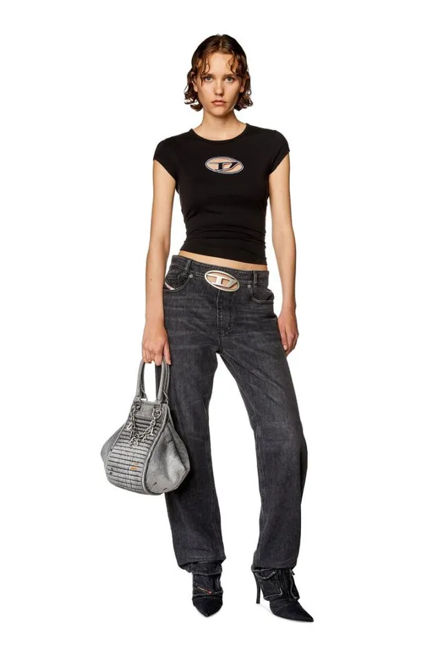 Women Straight Jeans DArk 0ckah Blackdark Grey Diesel Straight