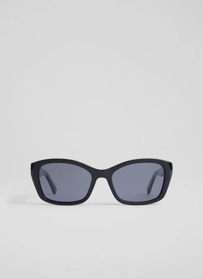 Women Sunglasses LKBennett Celeste Black Acetate Sunglasses