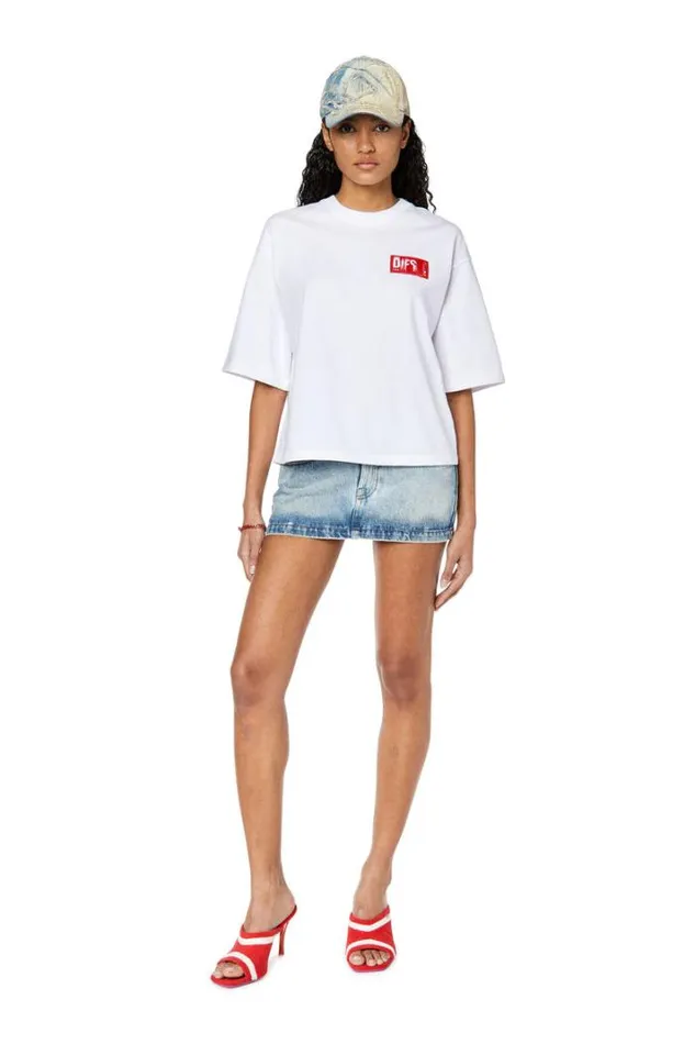 Women TRowylabel White Diesel Tshirts And Tops