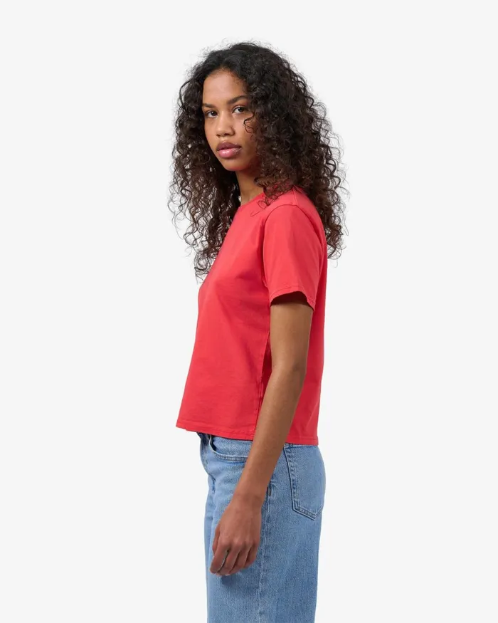 Women TShirts Colorful Standard Organic Boxy Crop Tee Navy Blue