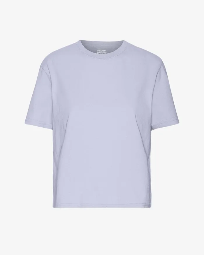 Women TShirts Colorful Standard Organic Boxy Crop Tee Soft Lavender