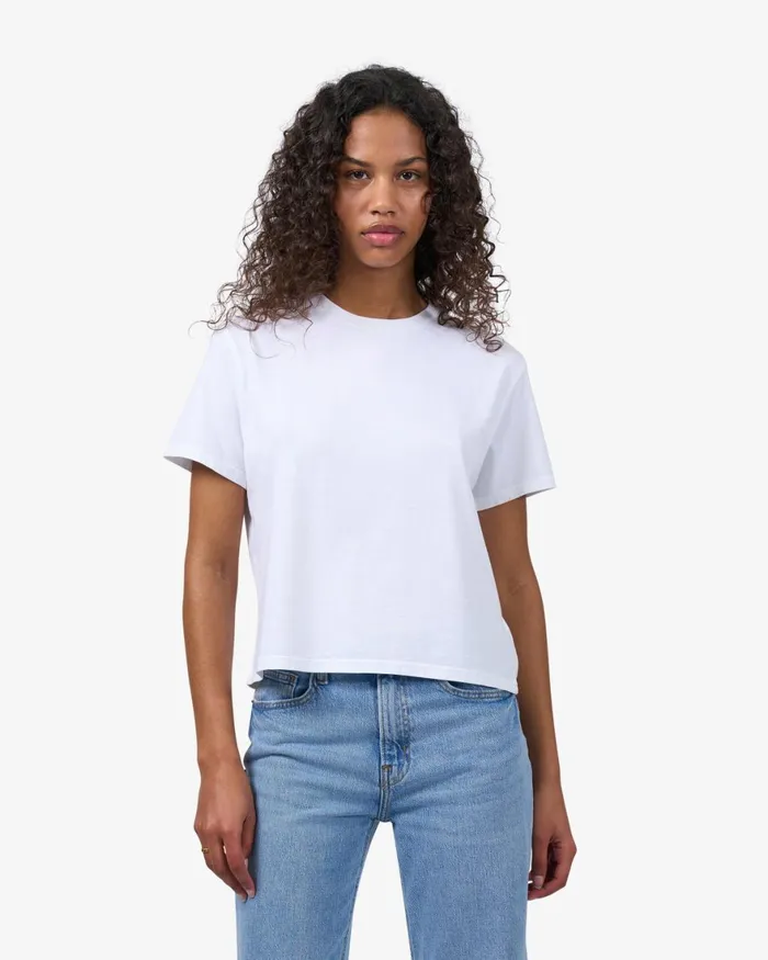 Women TShirts Colorful Standard Organic Boxy Crop Tee Soft Lavender
