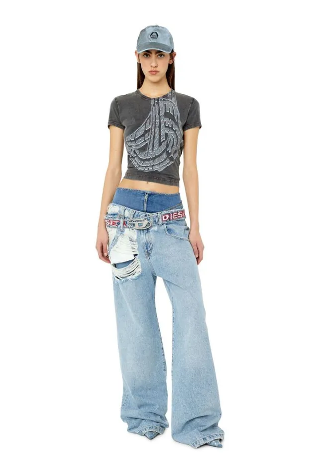 Women TSlidart Black Diesel Tshirts And Tops