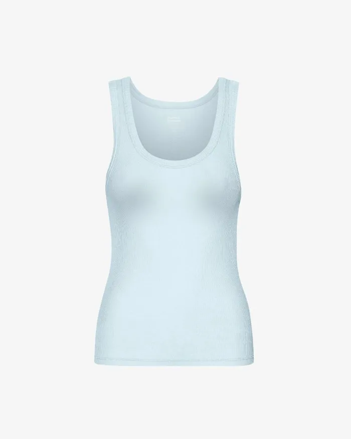 Women Tank Tops Colorful Standard Women Organic Rib Tank Top Polar Blue