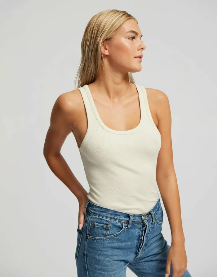 Women Tank Tops Colorful Standard Women Organic Rib Tank Top Polar Blue