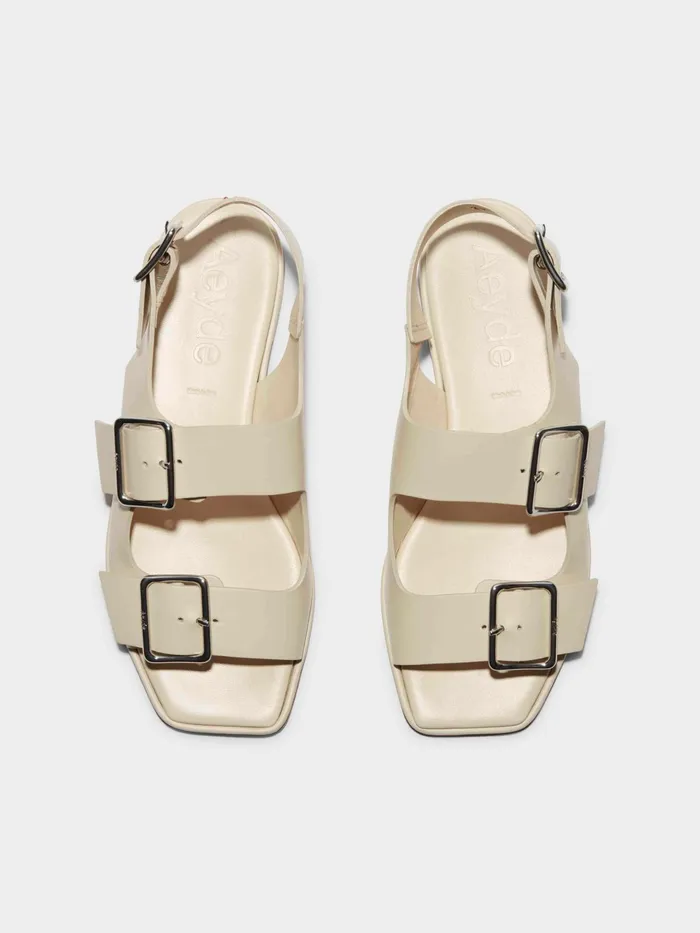 Women Thekla Leather Slingback Sandals Aeyde Flat Sandals