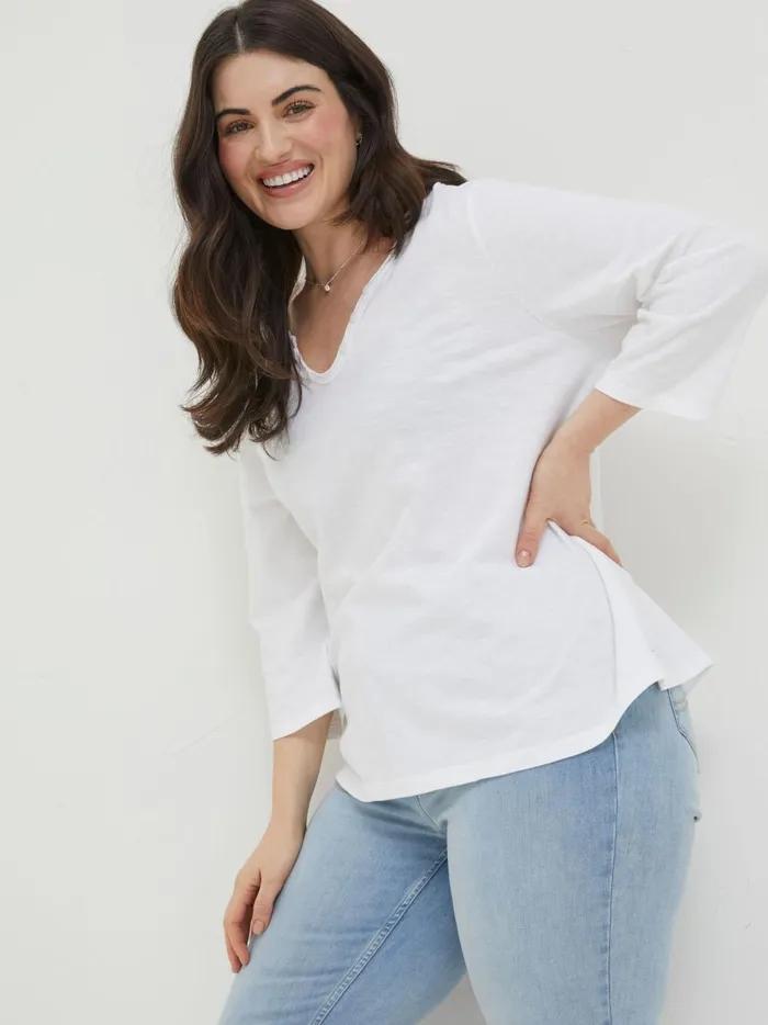 Women Tops and TShirts Fat Face White Porter TShirt