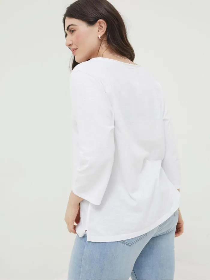 Women Tops and TShirts Fat Face White Porter TShirt