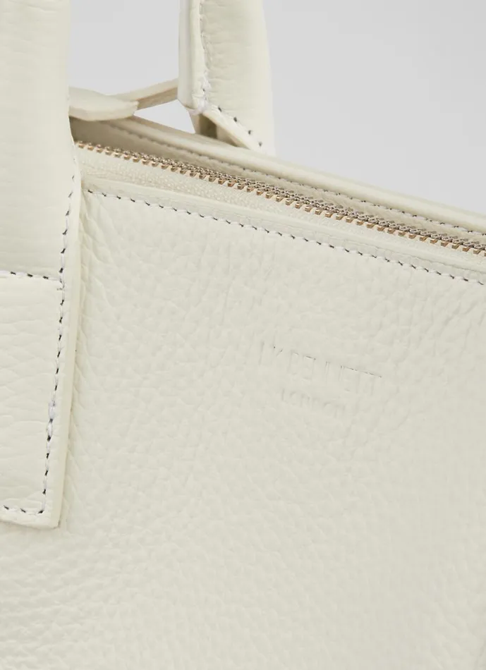 Women Tote Bags LKBennett Lilita White Grainy Leather Tote Bag Women Tote Bags LKBennett Lilita White Grainy Leather Tote Bag