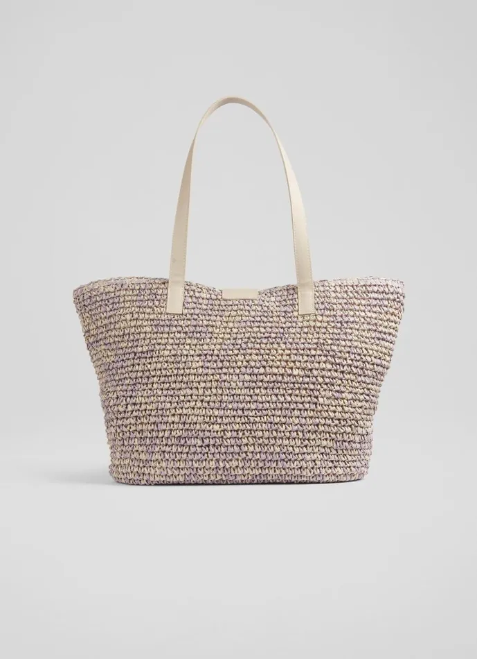Women Tote Bags LKBennett Tara Purple Raffia Bag Women Tote Bags LKBennett Tara Purple Raffia Bag