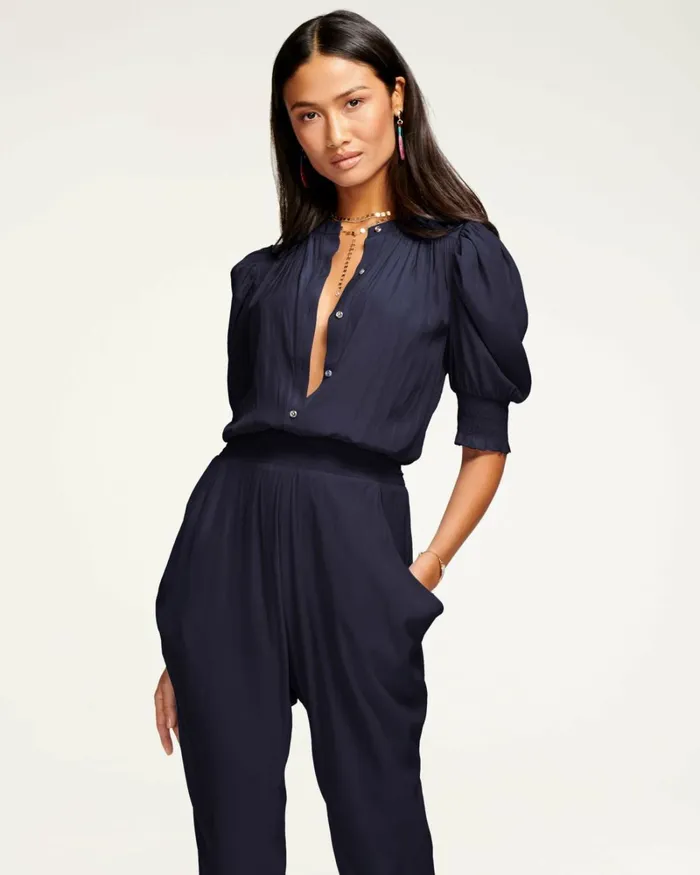 Women Tracey Puff Sleeve Jumpsuit Navy Ramy Brook Dresses Women Tracey Puff Sleeve Jumpsuit Navy Ramy Brook Dresses