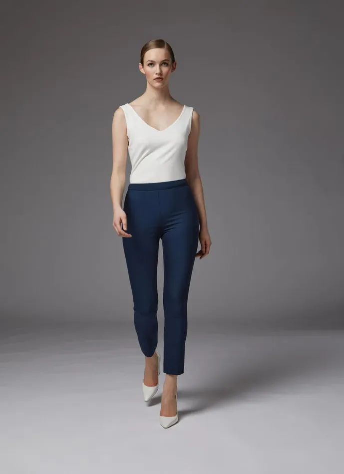 Women Trousers LKBennett Evan Navy Crepe SlimCut Trousers Spring Navy Women Trousers LKBennett Evan Navy Crepe SlimCut Trousers Spring Navy