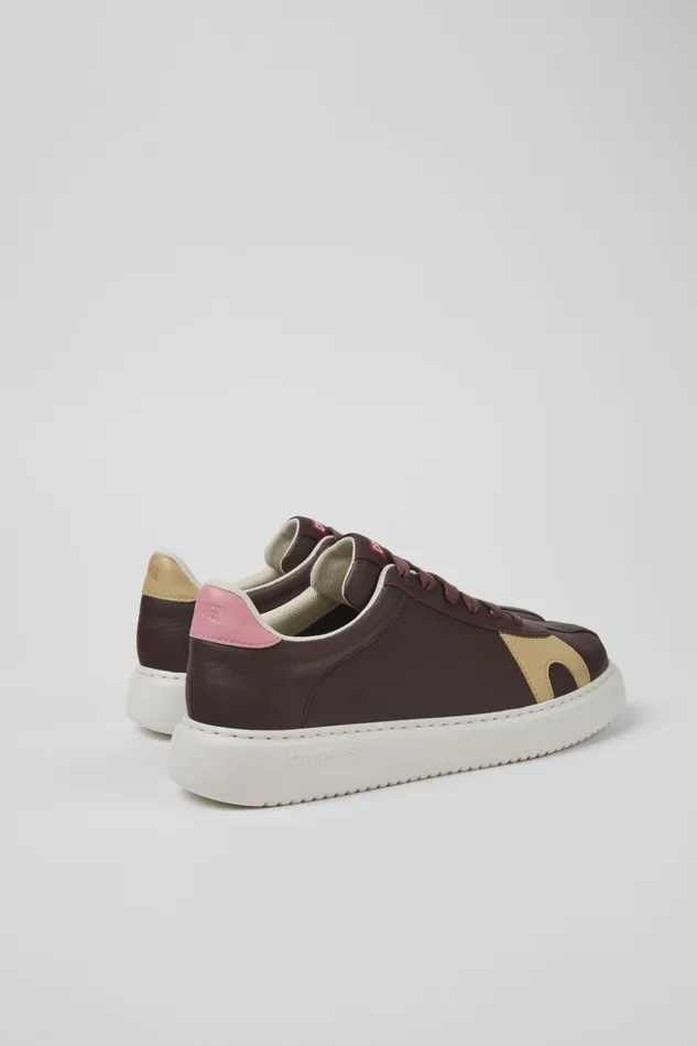Women Twins Brown Leather And Nubuck Sneakers Camper Sneakers