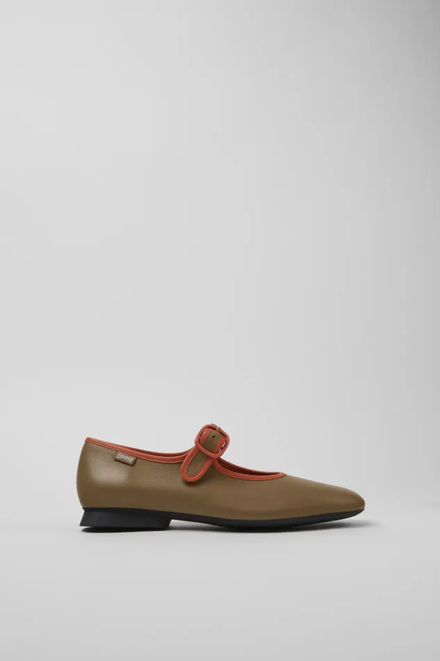 Women Twins Brown Leather Ballerinas Camper Ballerinas Women Twins Brown Leather Ballerinas Camper Ballerinas