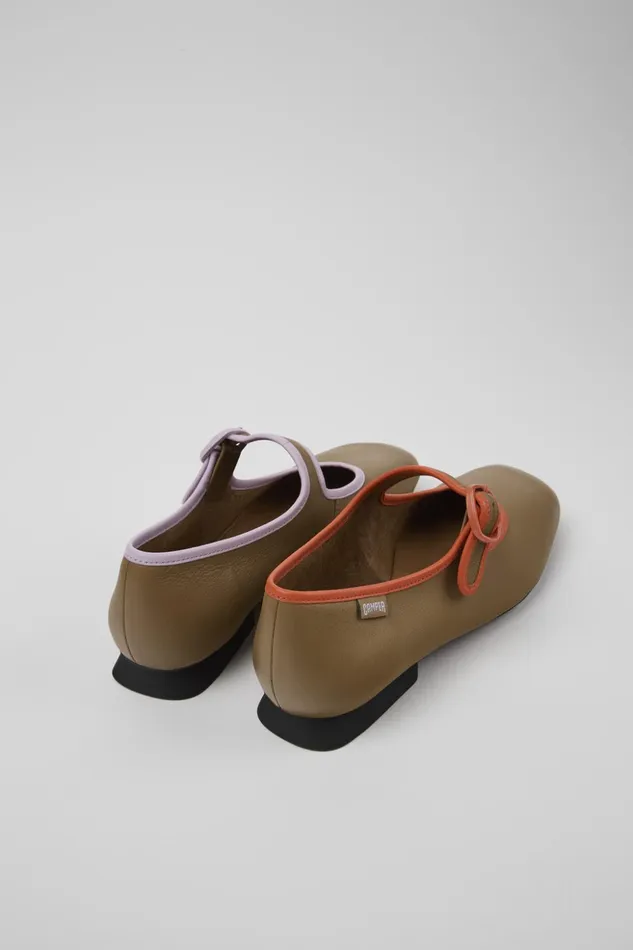 Women Twins Brown Leather Ballerinas Camper Ballerinas Women Twins Brown Leather Ballerinas Camper Ballerinas
