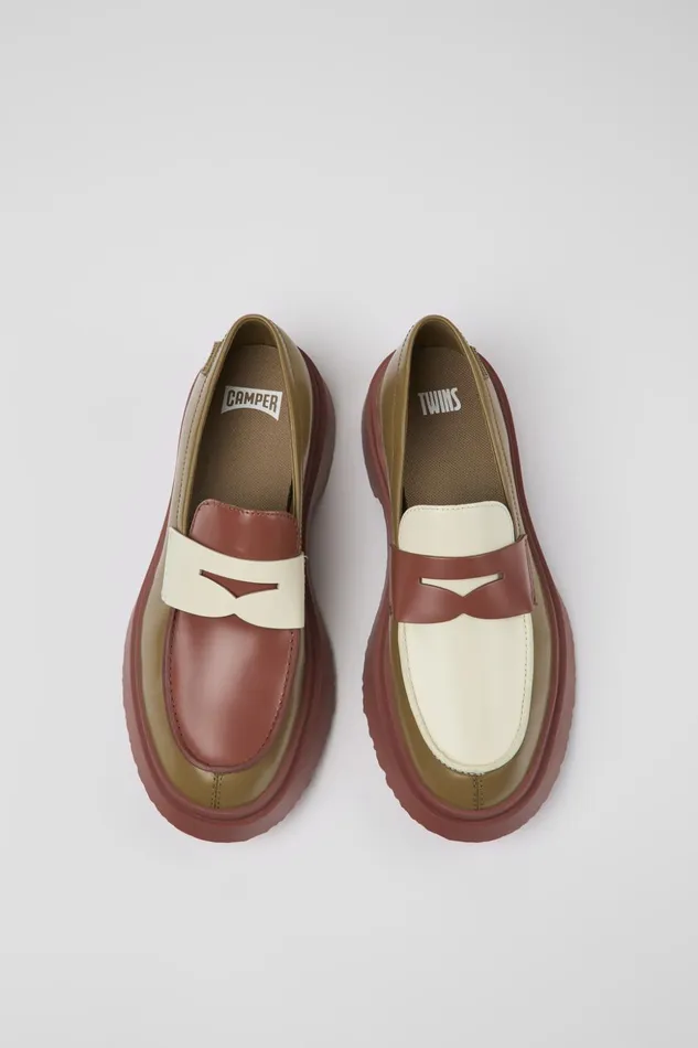 Women Twins Multicolored Leather Loafer Camper Formal Shoes Women Twins Multicolored Leather Loafer Camper Formal Shoes