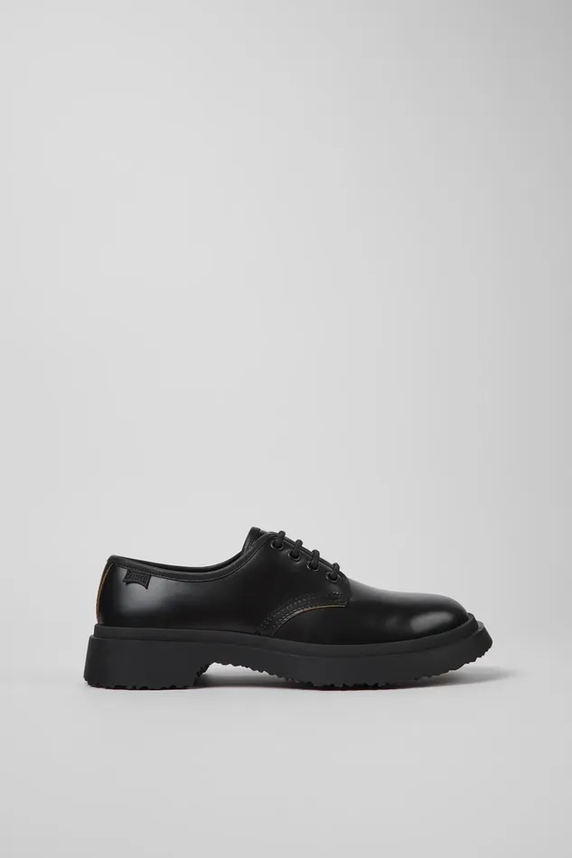 Women Walden Black Leather Laceup Shoes Camper Formal Shoes Women Walden Black Leather Laceup Shoes Camper Formal Shoes