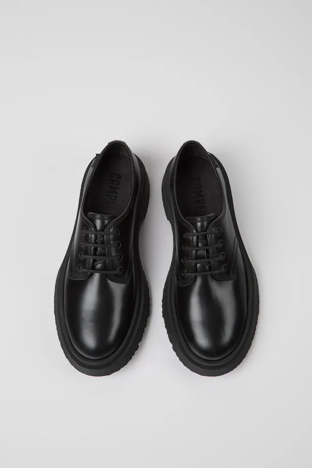 Women Walden Black Leather Laceup Shoes Camper Formal Shoes Women Walden Black Leather Laceup Shoes Camper Formal Shoes