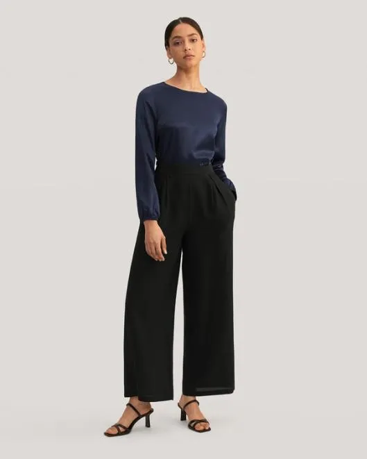 Womenx27s 100 Pure Silk Wide Leg Pants US Online Women Lilysilk Bottoms