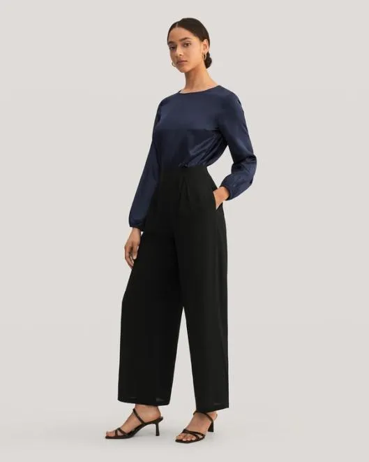 Womenx27s 100 Pure Silk Wide Leg Pants US Online Women Lilysilk Bottoms