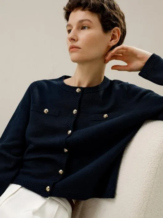Womenx27s Wool ButtonFront Sweater Jacket Women Lilysilk Knitwear