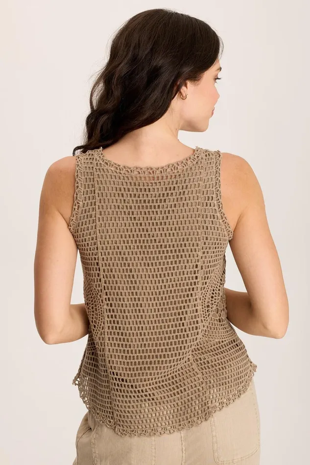 XCVI Grazie Crochet Layer Tank Women Tanks